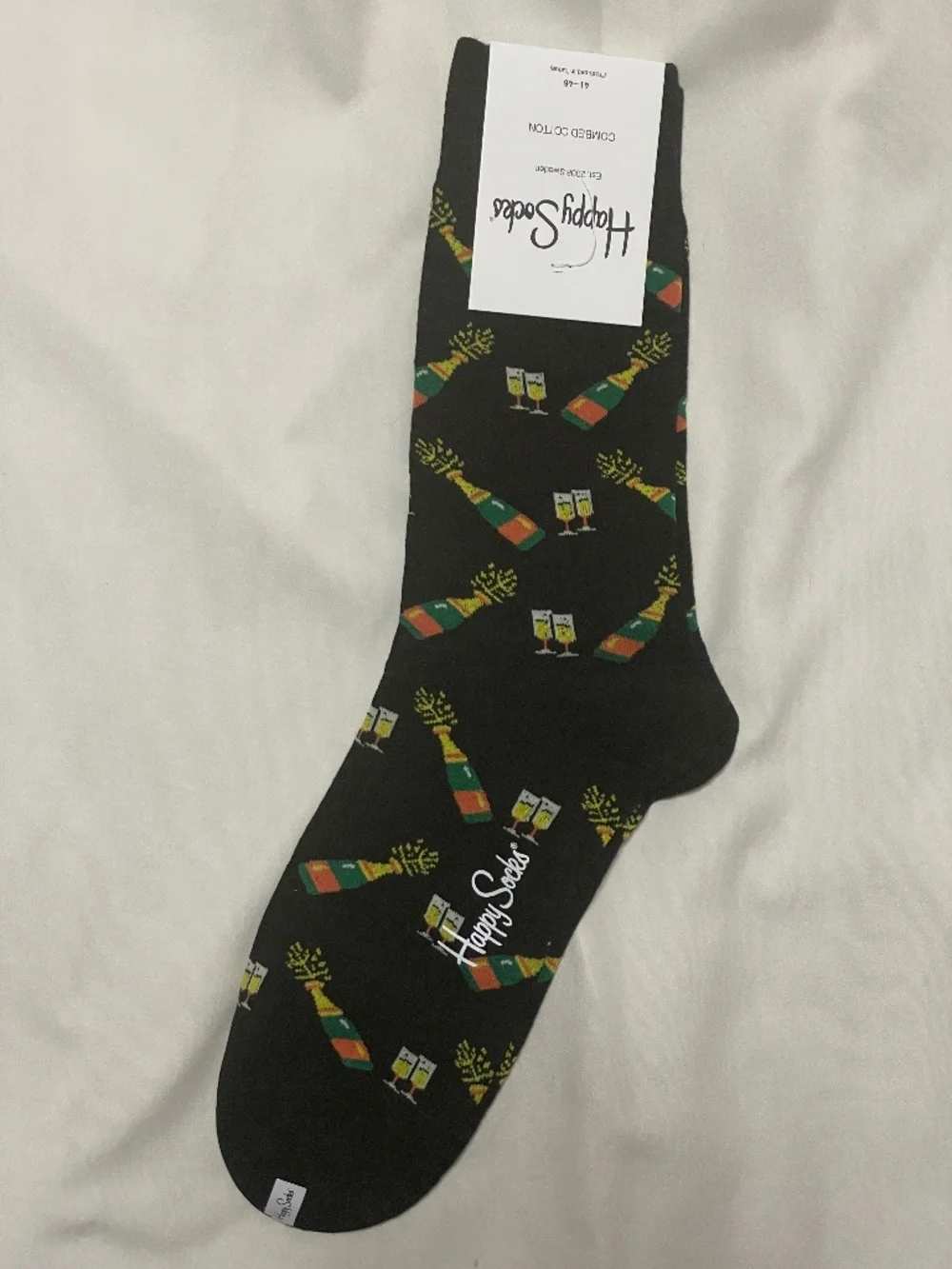 HAPPY SOCKS - Brand new with tags - Size 10-13 (US) - Bottles glasses champagne